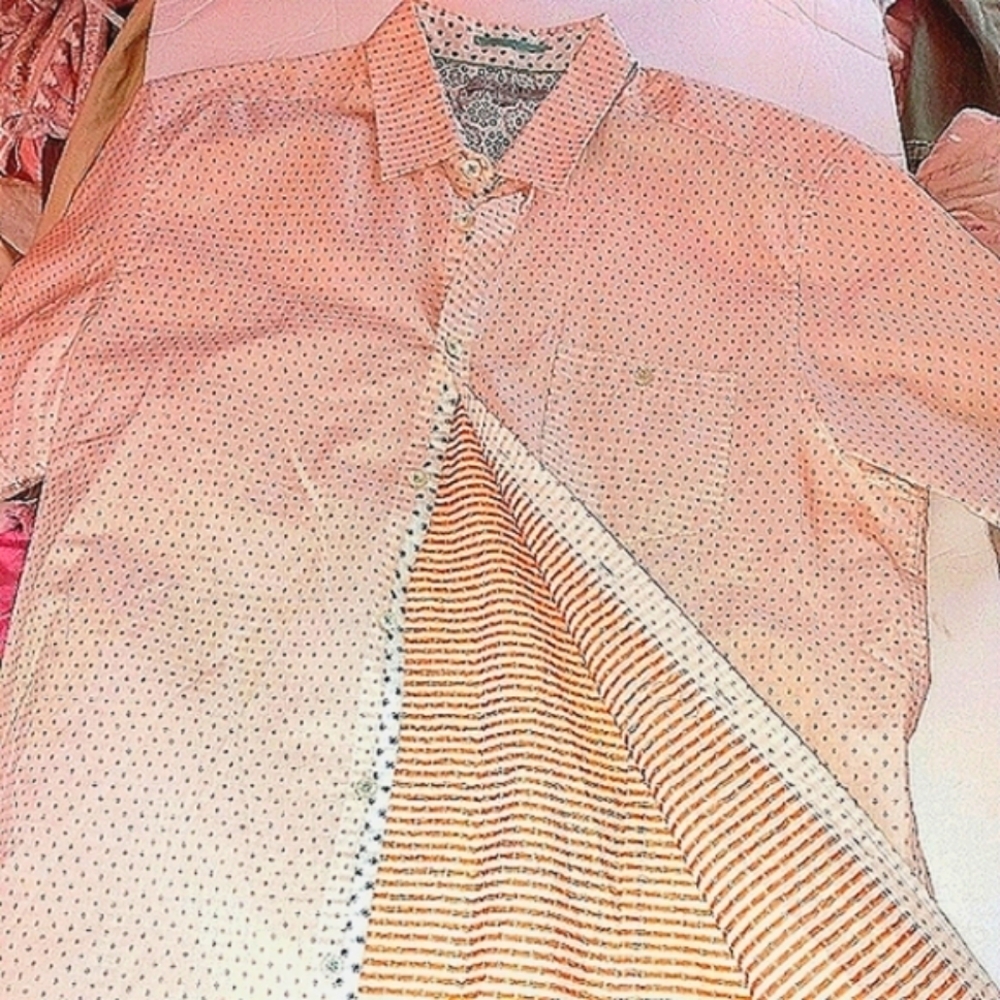 Ted Baker London short sleeve cotton button up shirt